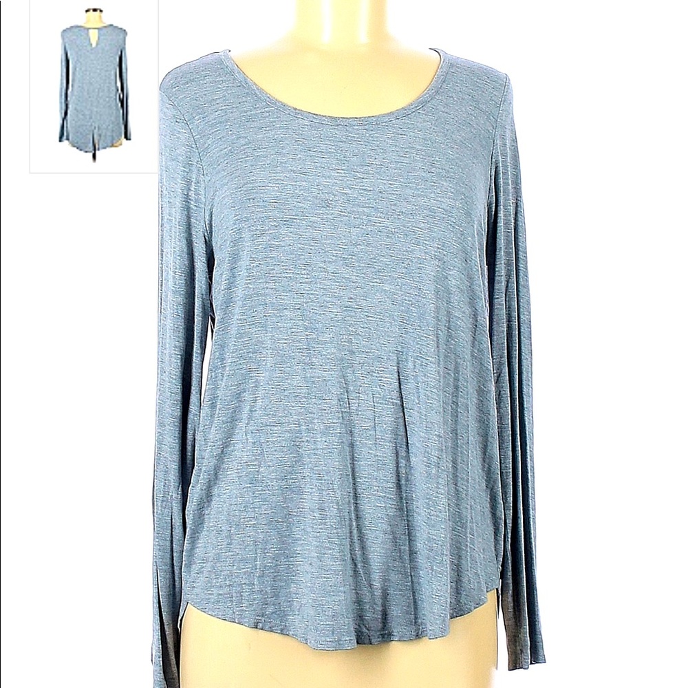 Soft blue flowing top